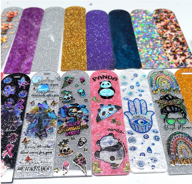 Wholesale Random Holographic Stickers 20/50/100pcs UV DTF Wraps Pen Sticker & Cartoon Random Styles Bookmark Stickers for Crafts Wraps